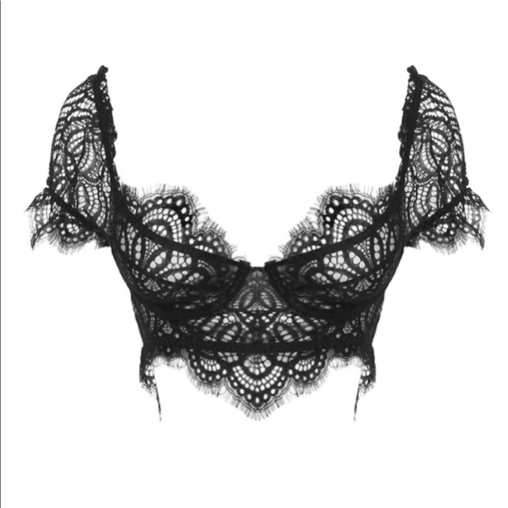 LEAU Amora Lace Bustier Crop Top